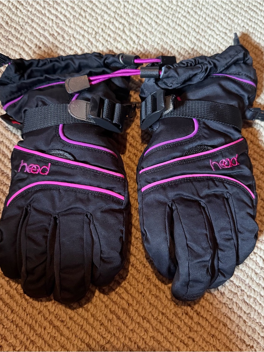Head Junior Kids Black Pink Insulated Ski Snowboard Winter Gloves M